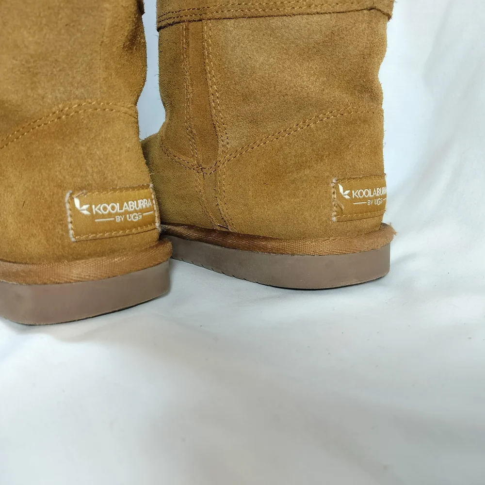 Koolaburra by‎ UGG; Aribel; Tan Suede Boots with Cream Fur Lining